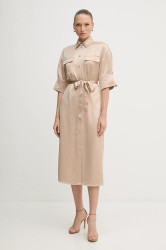 Šaty Marc Aurel béžová barva, midi, 6553-2000-93424
