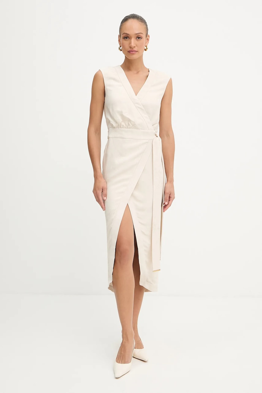 Šaty Marciano by Guess WHITNEY béžová barva, midi, 5YGK55 7337A