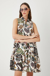 Šaty Medicine béžová barva, midi, oversize