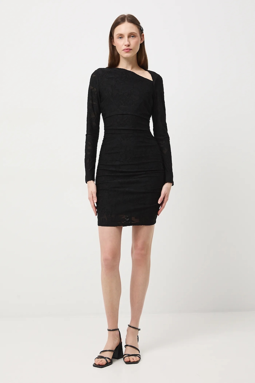 Šaty Medicine černá barva, mini, přiléhavé