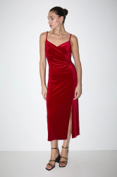 Šaty Medicine červená barva, midi, přiléhavé