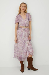 Šaty Medicine růžová barva, maxi