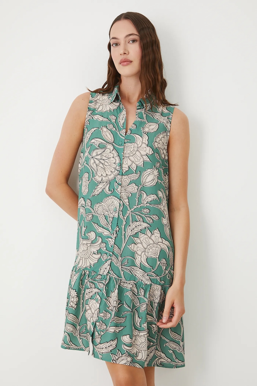 Šaty Medicine tyrkysová barva, midi, oversize