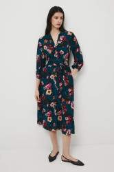 Šaty Medicine tyrkysová barva, midi