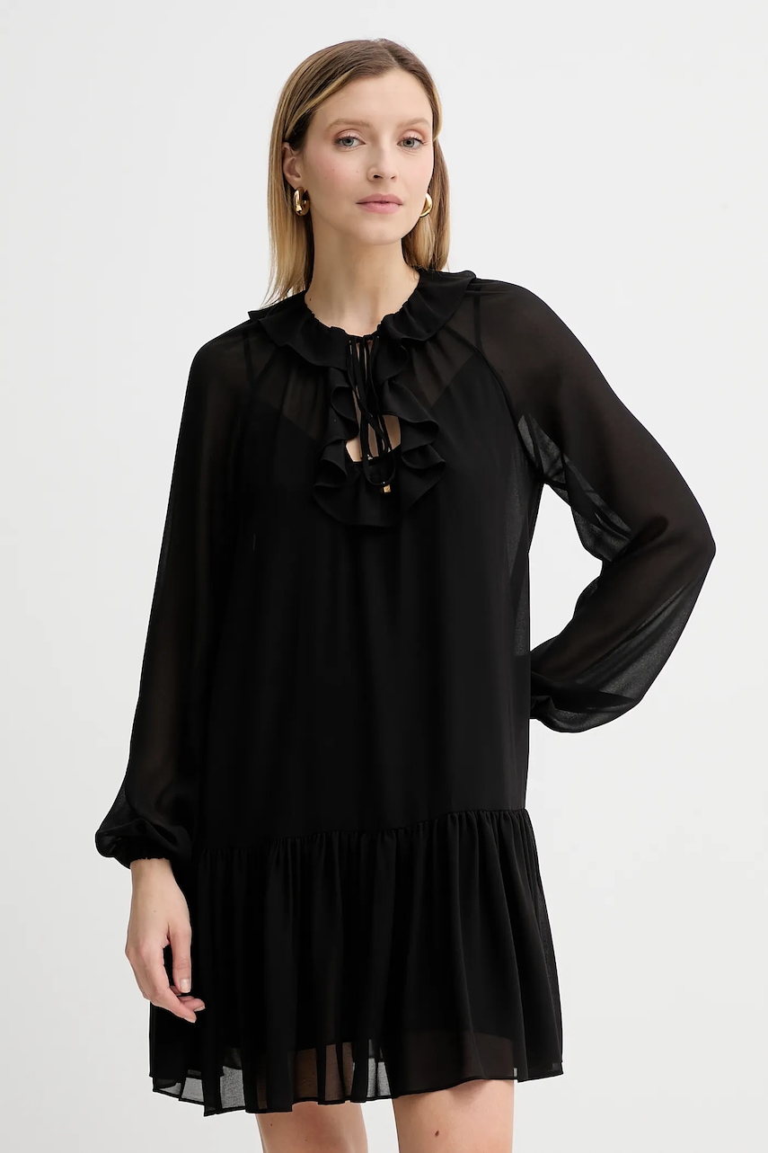 Šaty MICHAEL Michael Kors černá barva, mini, MT581DQ7R3