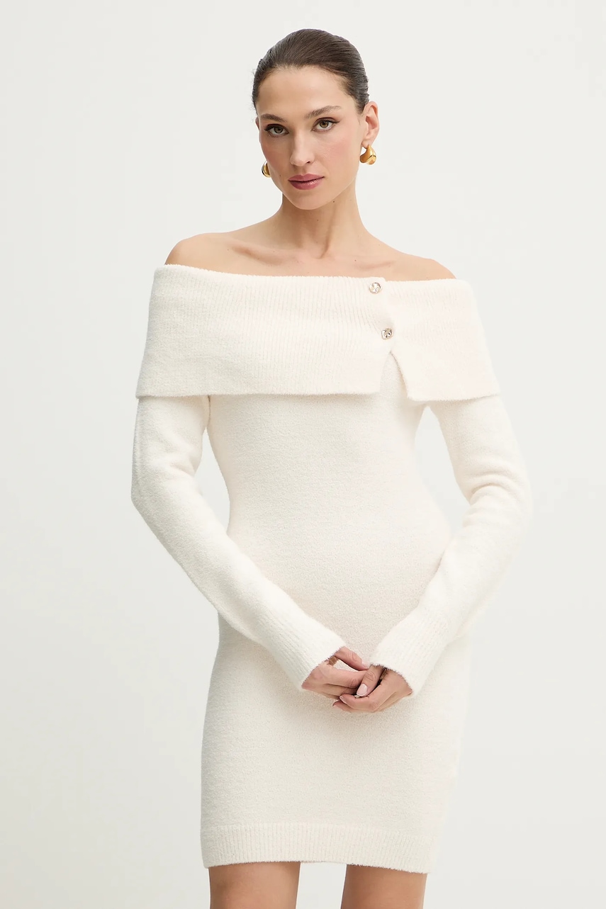 Šaty Morgan béžová barva, mini, přiléhavé, RMBOGO