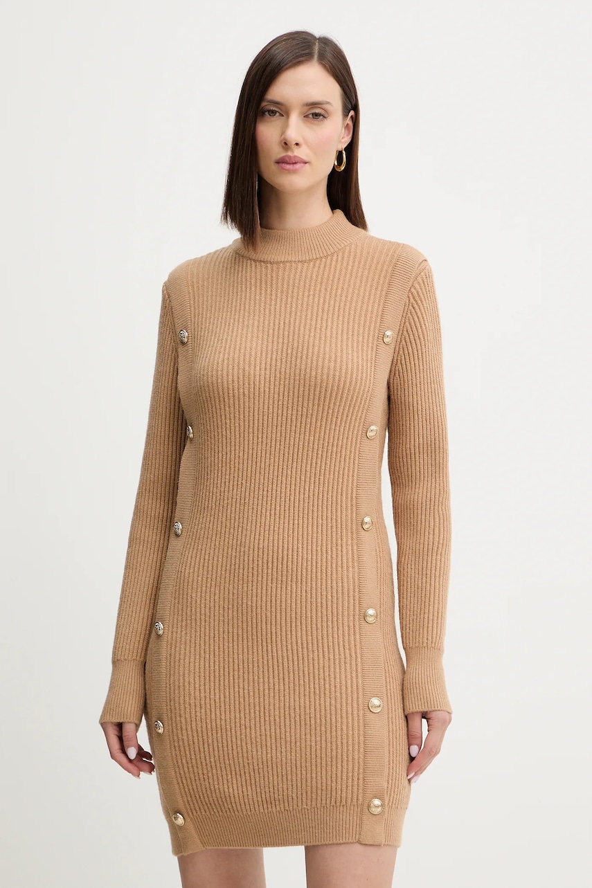 Šaty Morgan béžová barva, mini, RMCOOL