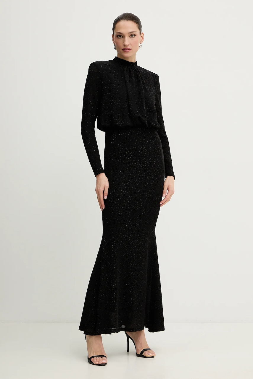 Šaty Morgan černá barva, maxi, ROSCAR