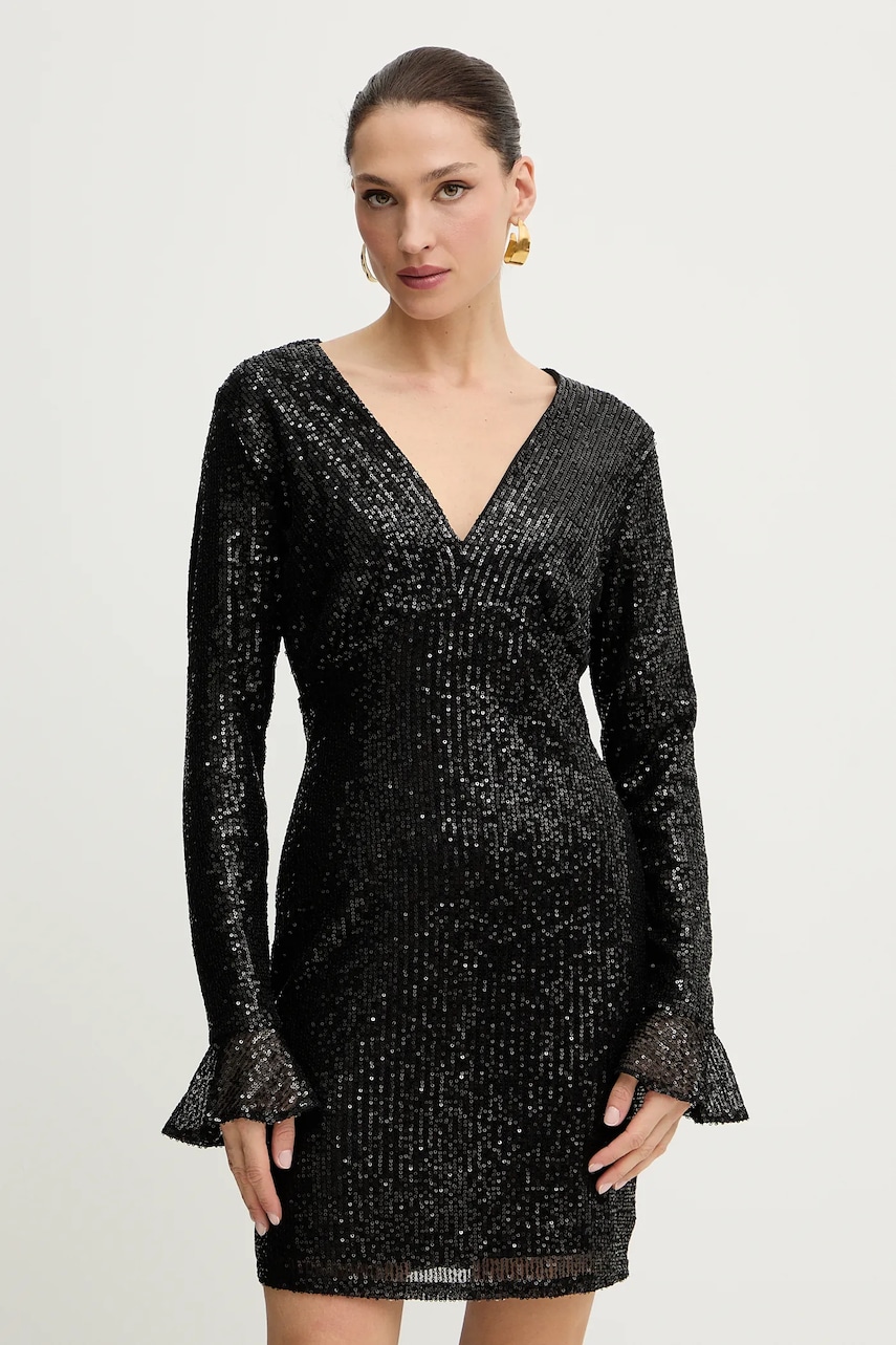 Šaty Morgan černá barva, mini, přiléhavé, RDISCO