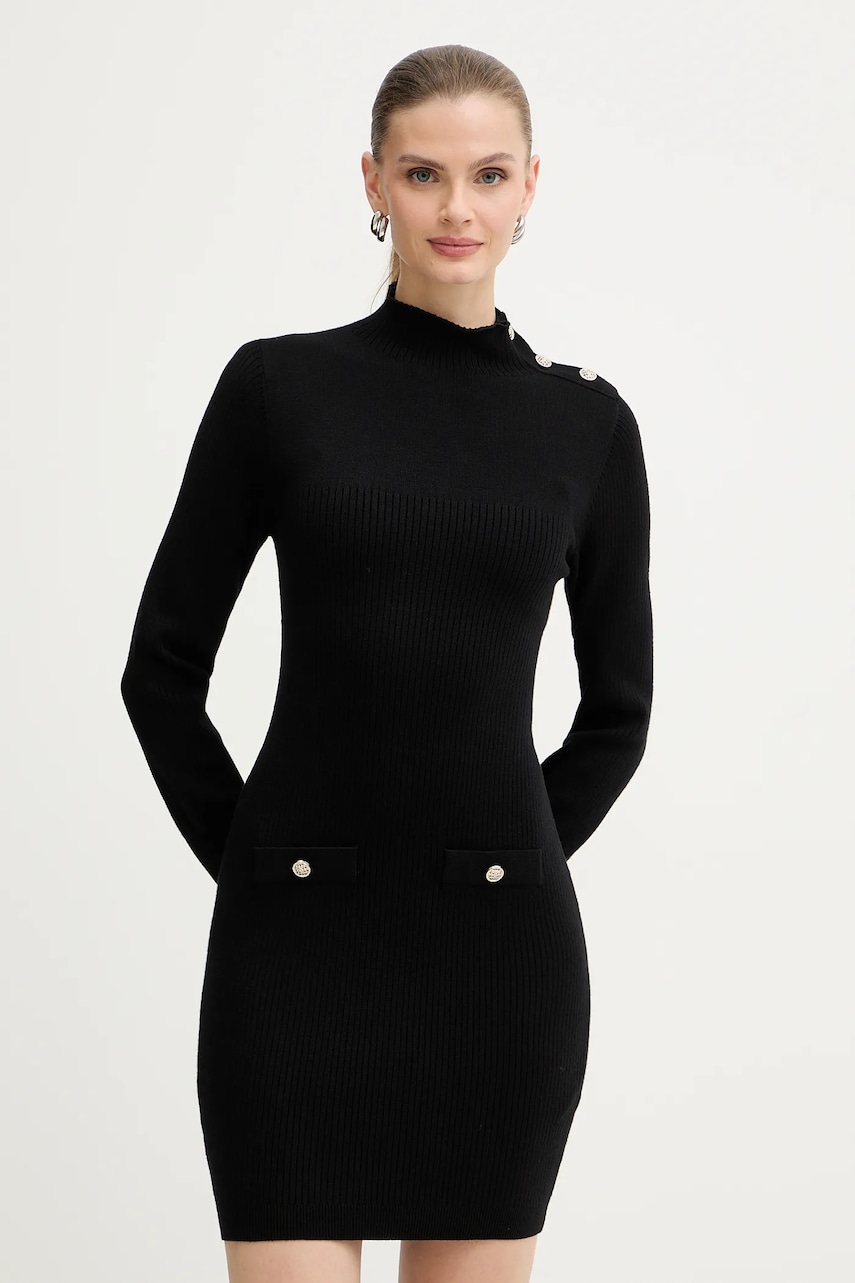 Šaty Morgan černá barva, mini, přiléhavé, RMAGIC