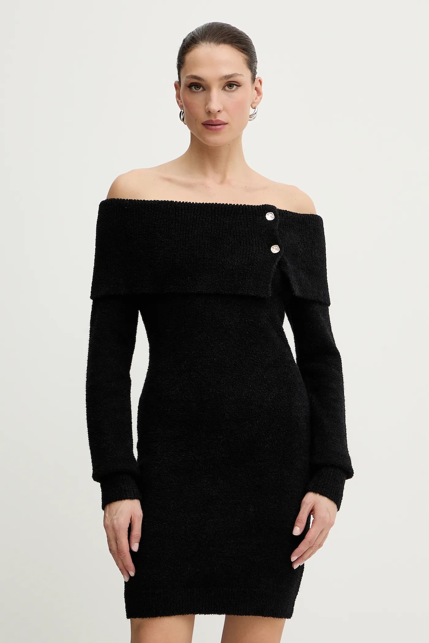 Šaty Morgan černá barva, mini, přiléhavé, RMBOGO