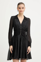 Šaty Morgan černá barva, mini, ROPLAM