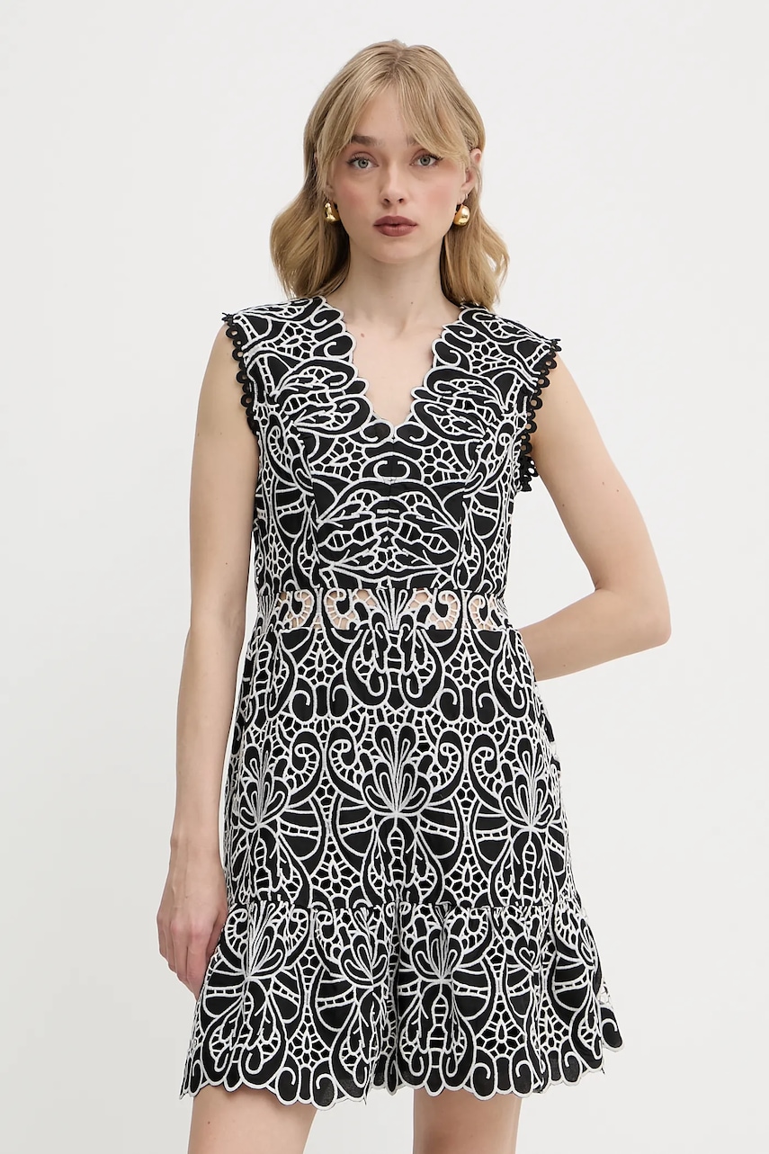 Šaty Morgan černá barva, mini, RYLAC