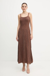 Šaty Morgan hnědá barva, maxi, RMARMAI