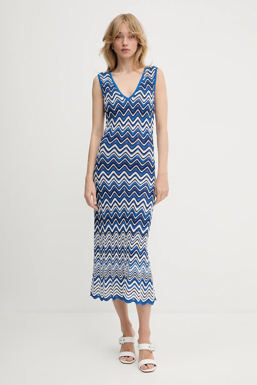 Šaty Morgan modrá barva, maxi, přiléhavé, RMORTI