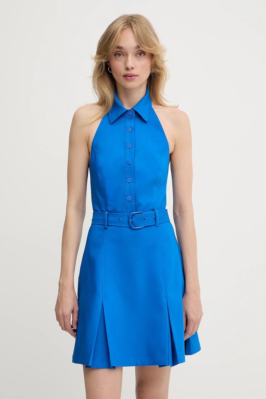 Šaty Morgan modrá barva, mini, RSAMBA