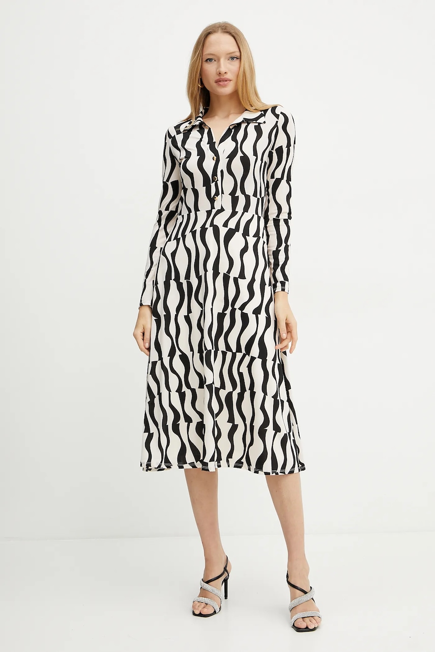 Šaty Morgan RVAGUE černá barva, midi, RVAGUE