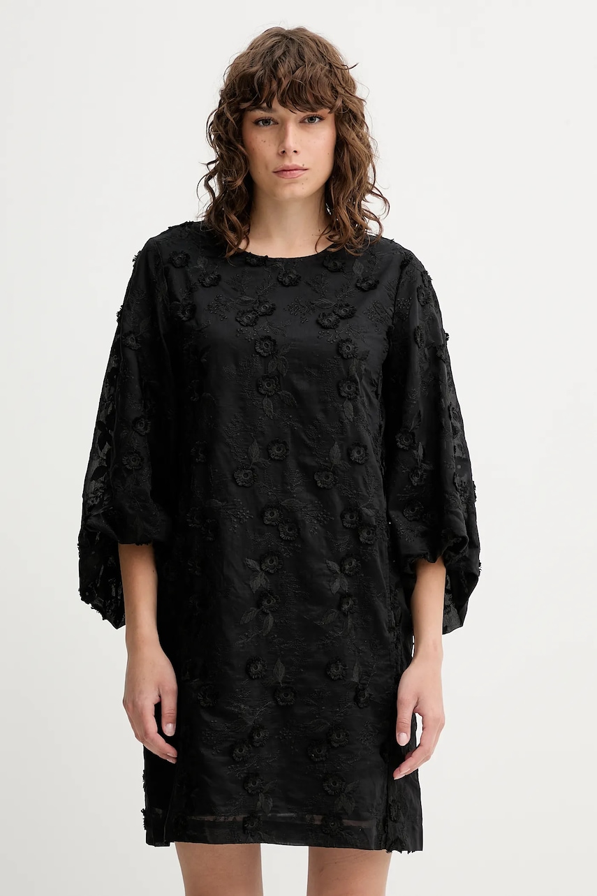 Šaty MUNTHE PANSI černá barva, mini, 252131625225