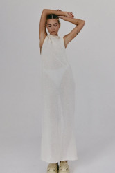 Šaty MUUV. LLARD béžová barva, maxi