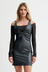 Šaty Nanushka modrá barva, mini, NW25PFDR01155