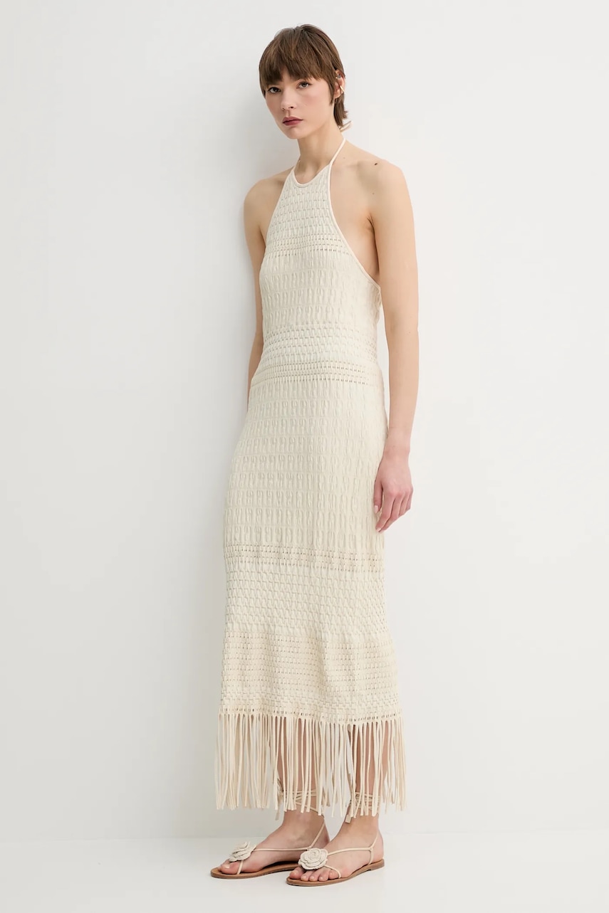 Šaty Nanushka NEIVA béžová barva, maxi, přiléhavé, NW25SSDR27005
