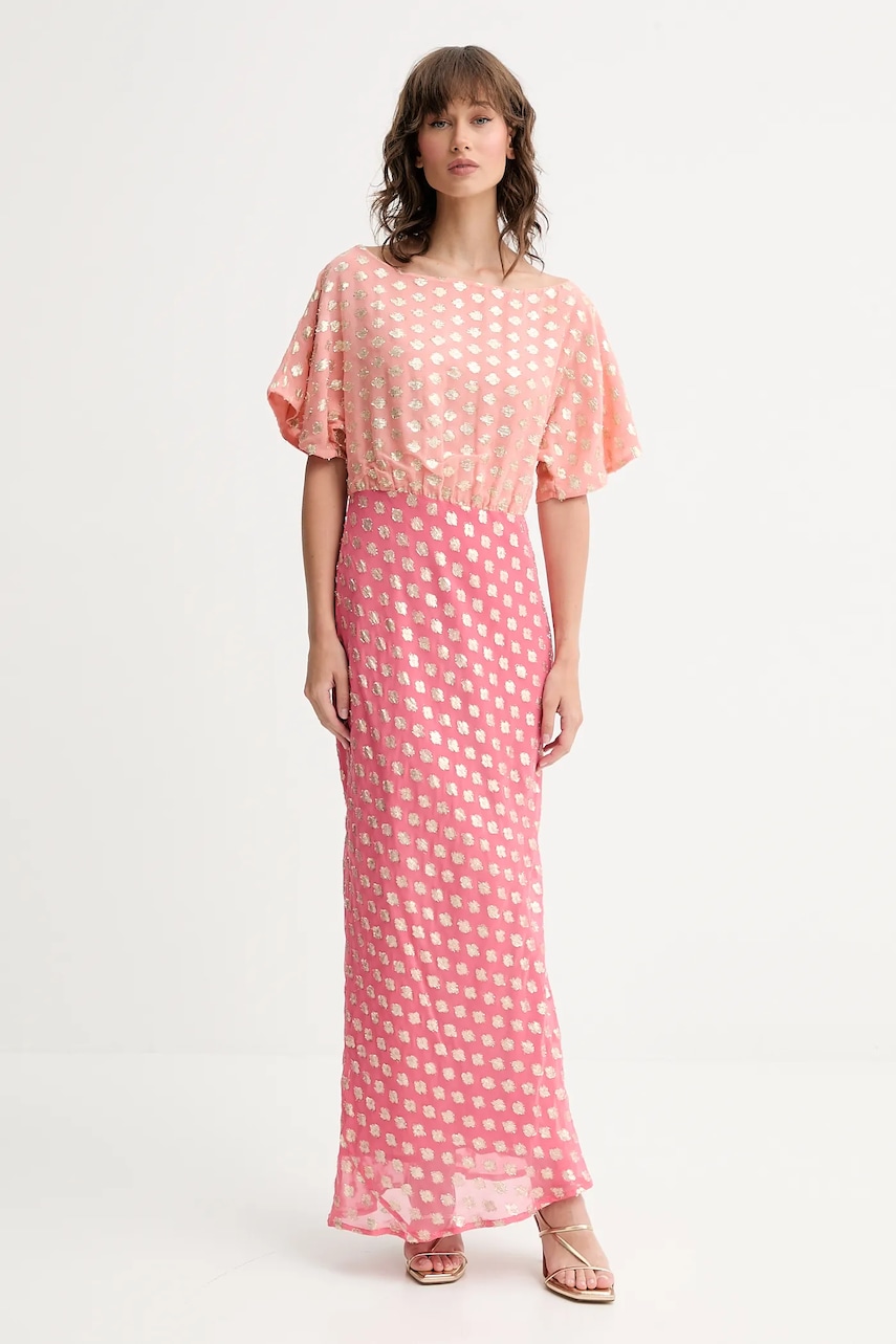 Šaty Never Fully Dressed růžová barva, maxi, NFDDR2090