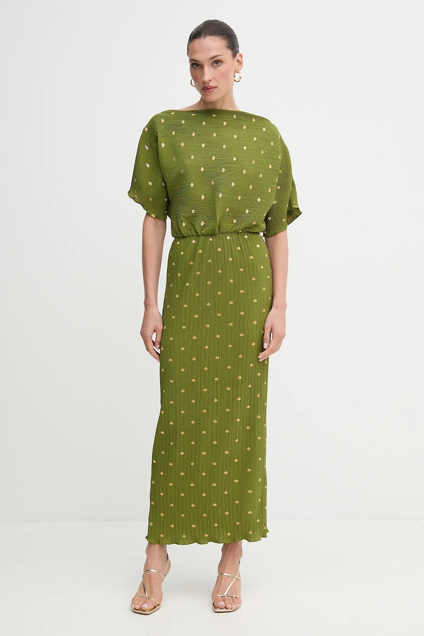 Šaty Never Fully Dressed zelená barva, maxi, NFDDR2965