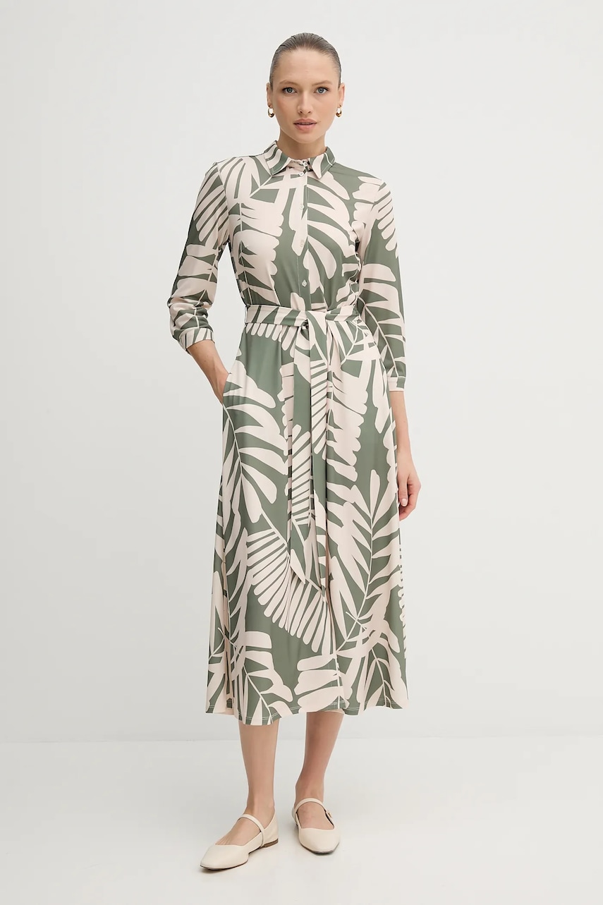 Šaty OUI zelená barva, midi, 93501