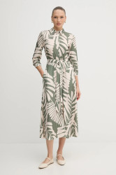 Šaty OUI zelená barva, midi, 93501