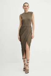 Šaty Patou hnědá barva, midi, přiléhavé, JE1479973