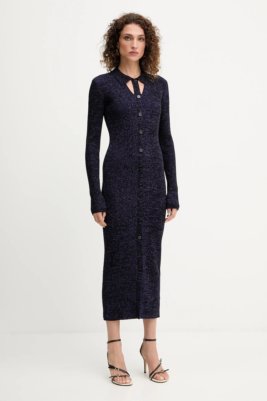 Šaty Patrizia Pepe fialová barva, midi, přiléhavé, 8A1548 K269