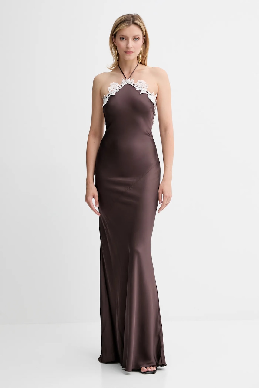 Šaty Patrizia Pepe hnědá barva, maxi, 2A2901 A586