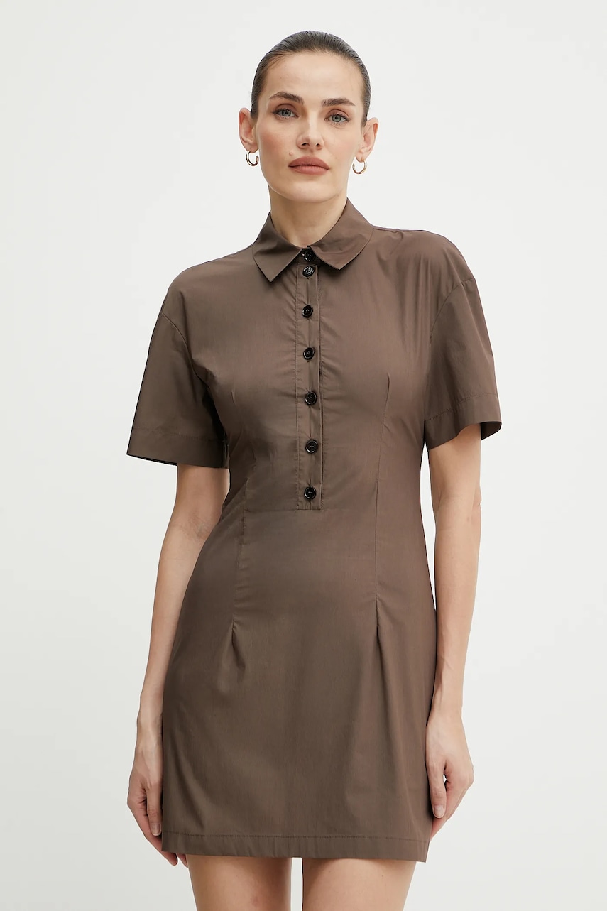 Šaty Patrizia Pepe hnědá barva, mini, 2A2899 A570