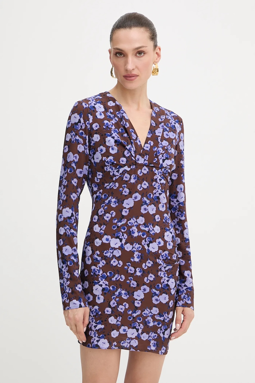 Šaty Patrizia Pepe hnědá barva, mini, přiléhavé, 8A1581 A636