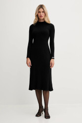 Šaty Pepe Jeans černá barva, midi, přiléhavé, PL9537749