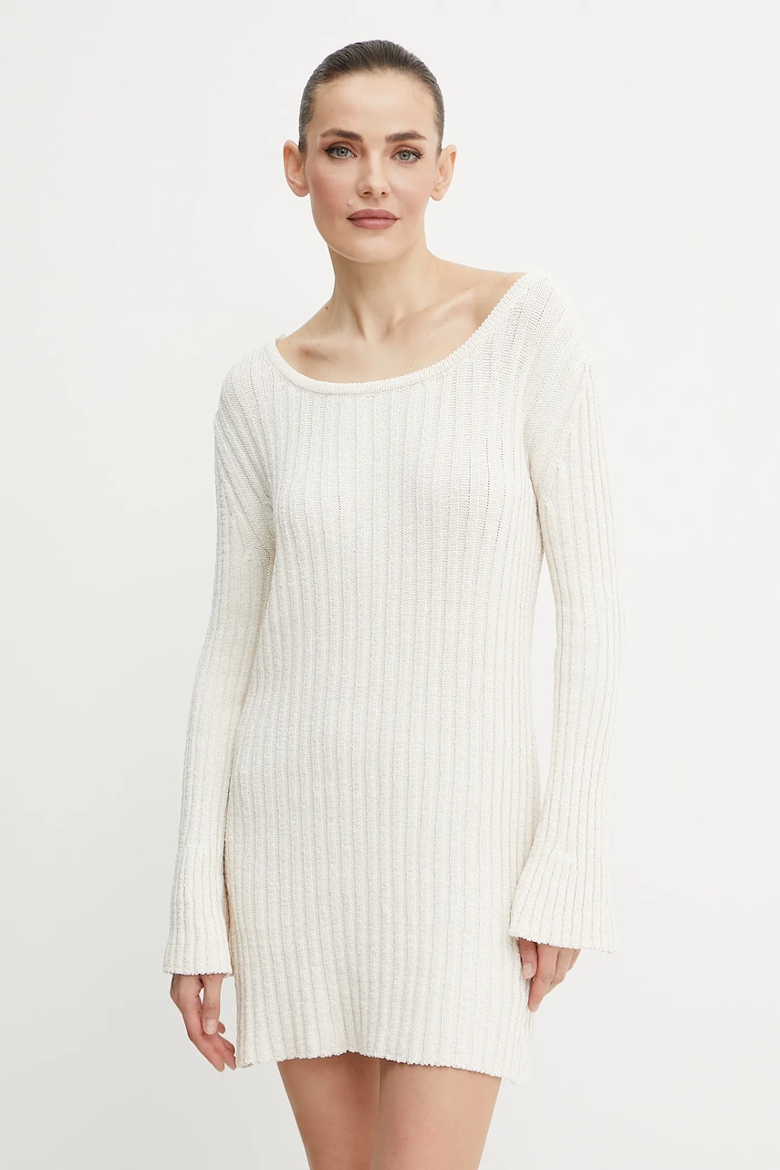 Šaty Pinko béžová barva, mini, přiléhavé, 105301 A2N7