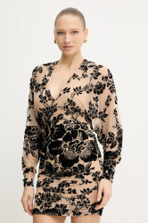 Šaty Pinko béžová barva, mini, přiléhavé, 105624 A2QD