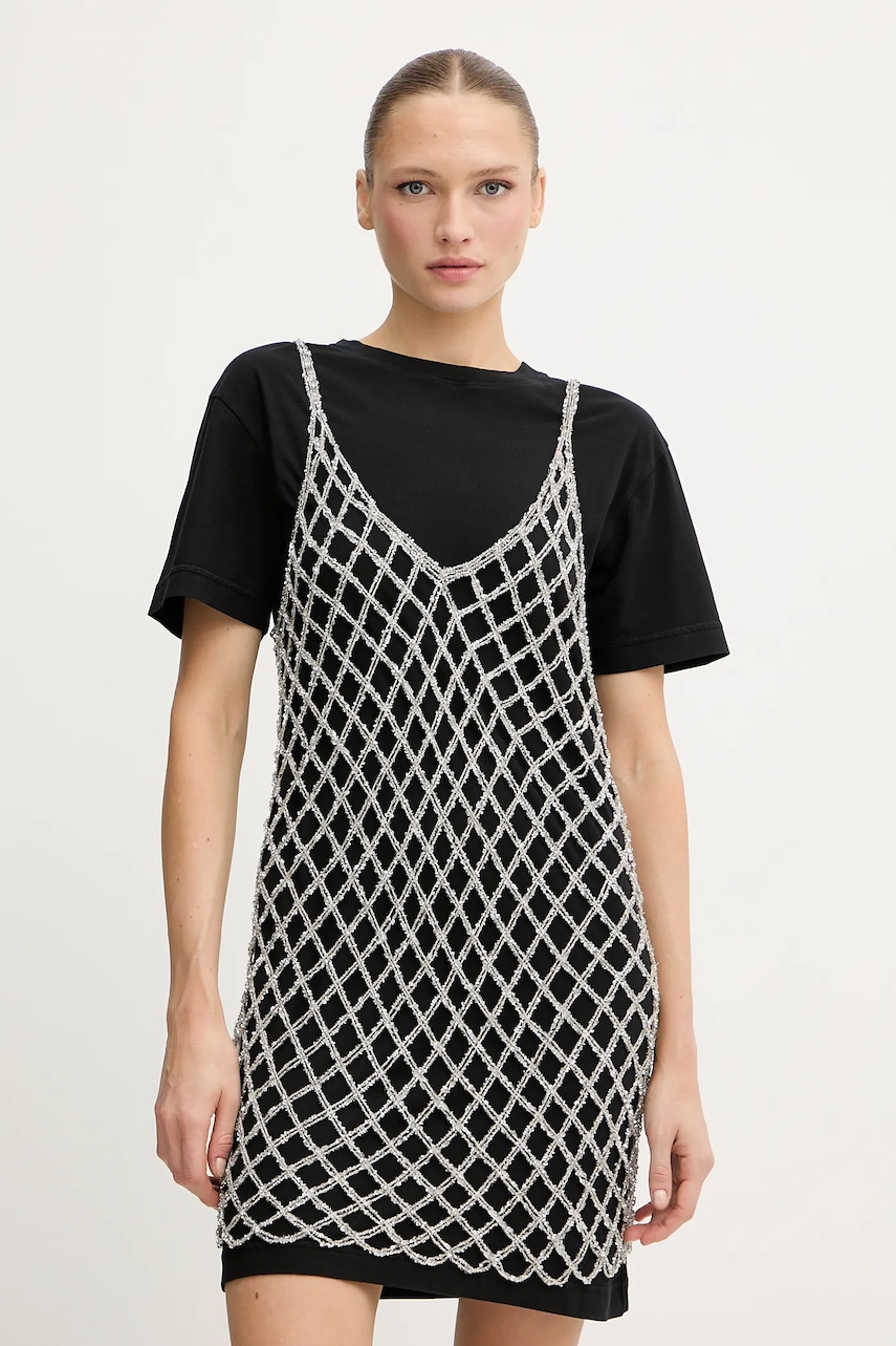 Šaty Pinko černá barva, mini, 105144 A2LT