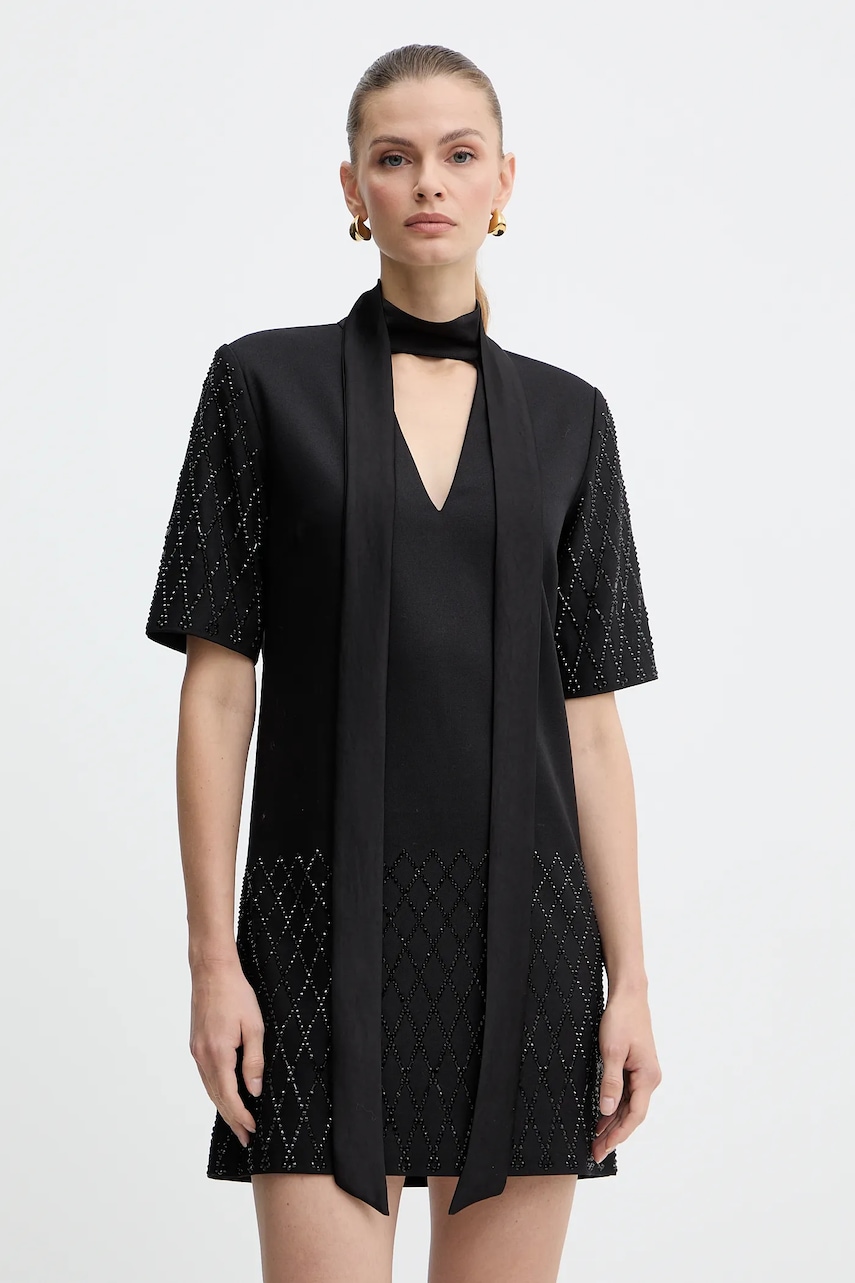 Šaty Pinko černá barva, mini, oversize, 105523 A2PO