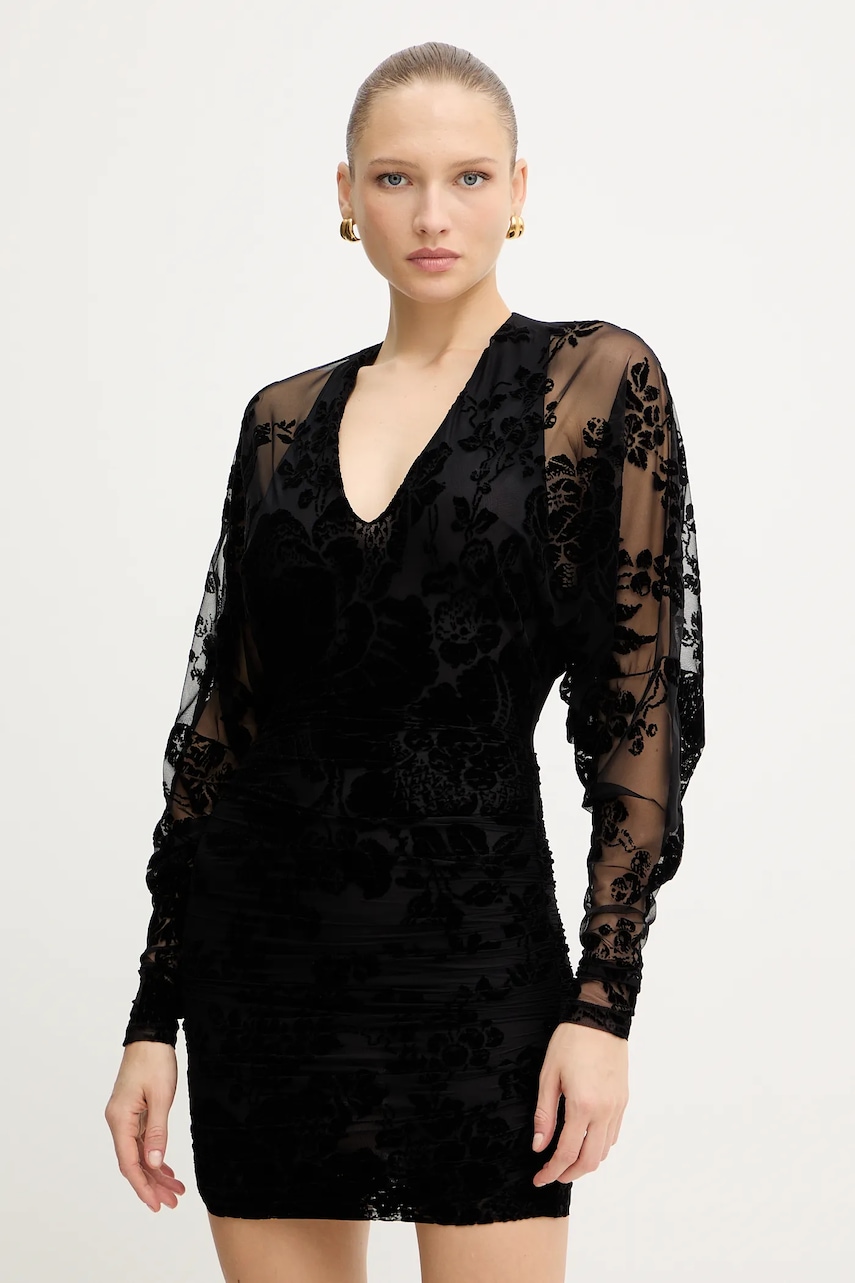 Šaty Pinko černá barva, mini, přiléhavé, 105624 A2QD