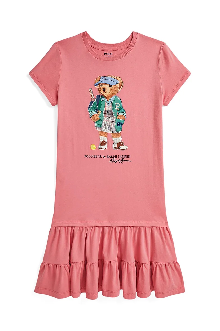 Šaty Polo Ralph Lauren růžová barva, midi, 313971130001