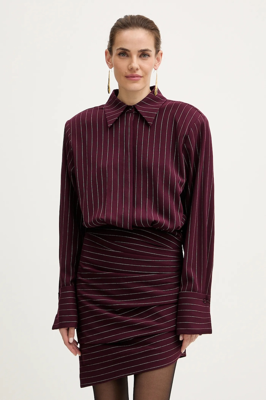 Šaty Retrofete Narine vínová barva, mini, FW24-10168