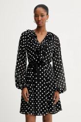 Šaty Rotate Chiffon Ruffle Mini černá barva, mini, 113258000