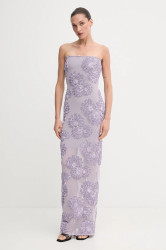 Šaty Rotate fialová barva, maxi, přiléhavé, 1142161429