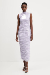 Šaty Rotate fialová barva, maxi, přiléhavé, 1143541657