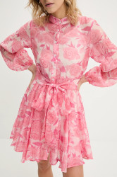 Šaty s hedvábím Answear.LAB růžová barva, mini