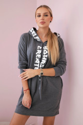 Šaty s kapucí Oversize grafitové