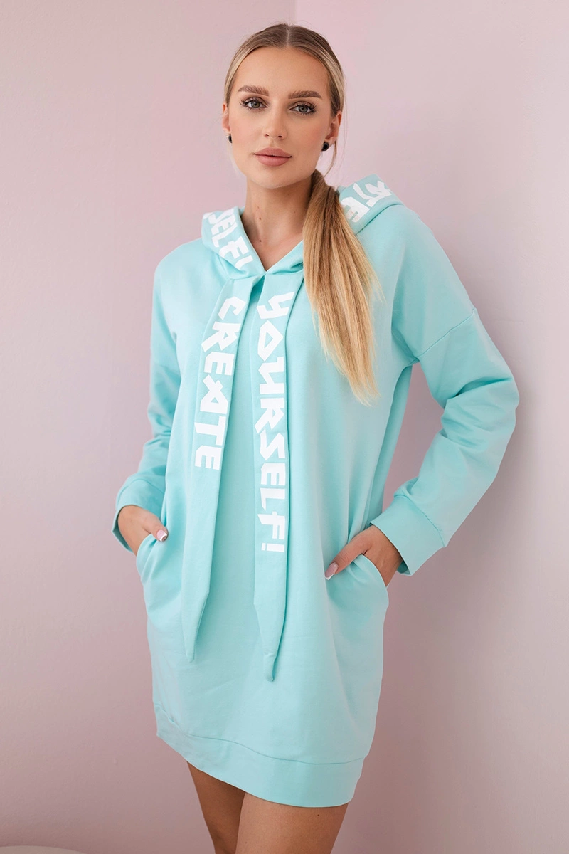 Šaty s kapucí Oversize mint