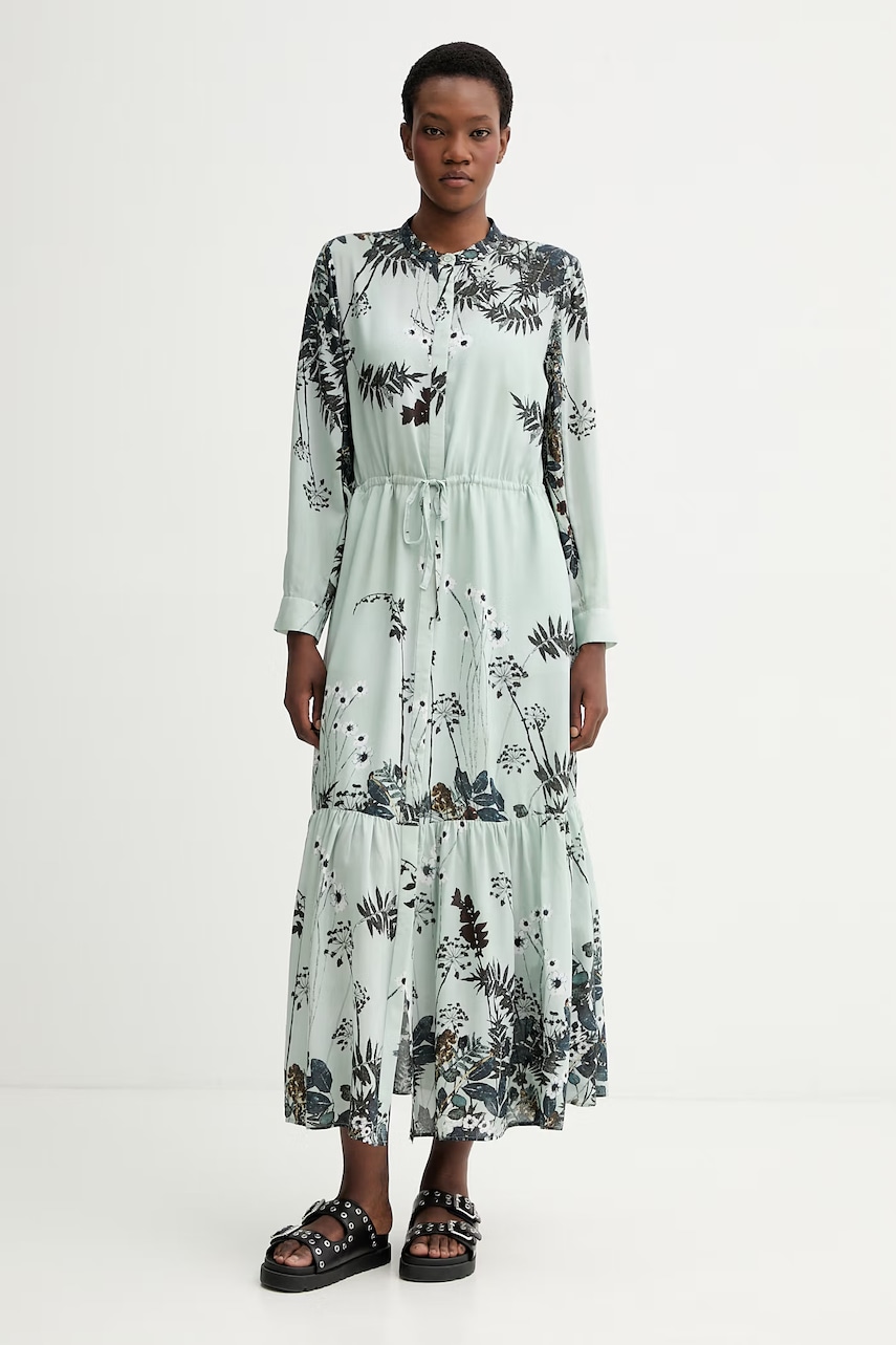 Šaty s příměsí hedvábí MUNTHE BERNADETTE