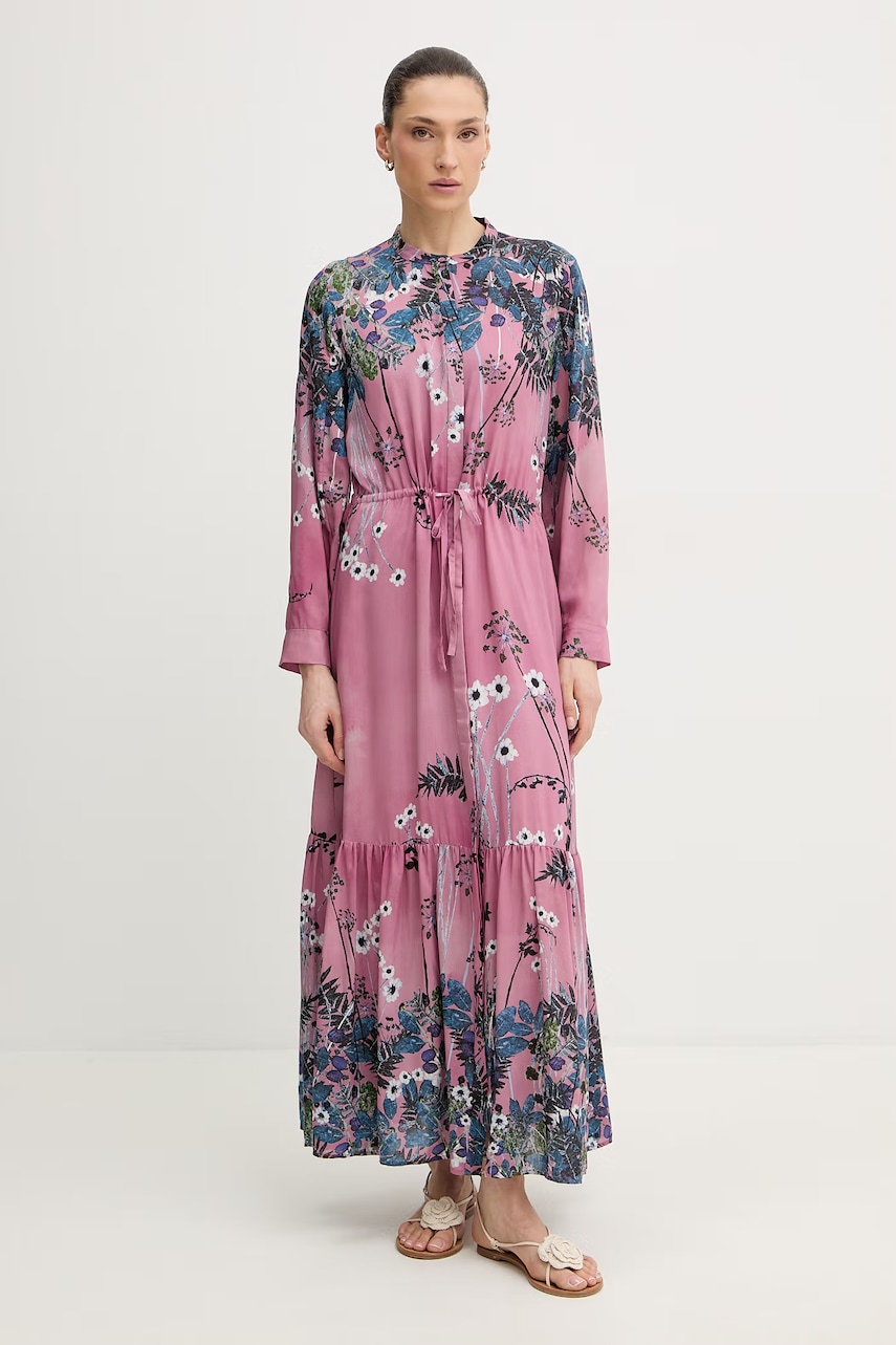 Šaty s příměsí hedvábí MUNTHE BERNADETTE